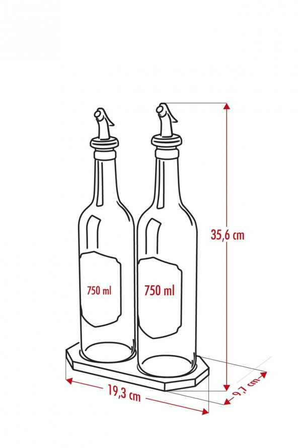Bambu Standlı 2'li 750 ml Zeytinyağı-Sıvıyağ Şişesi Yağlık Sirkelik Seti Damlatmaz - 5