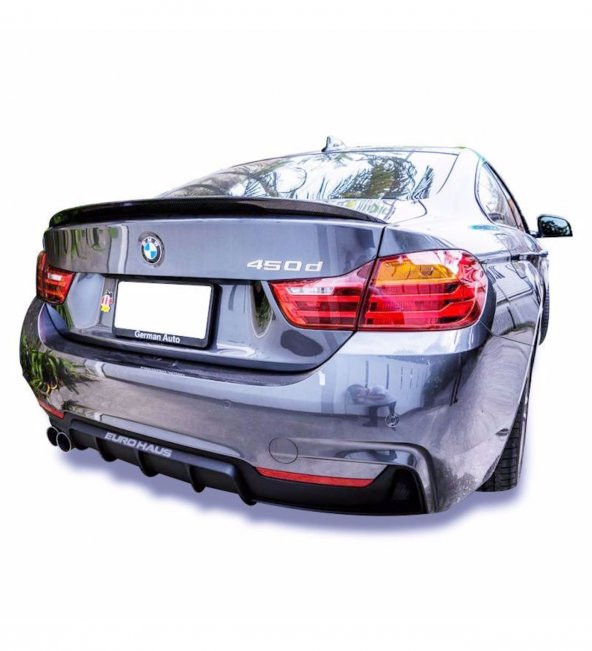 Bmw 4 Serisi F32 F33 F36 M Performance Soldan Çift Çıkış Arka Tampon Eki - Difüzör (Plastik)