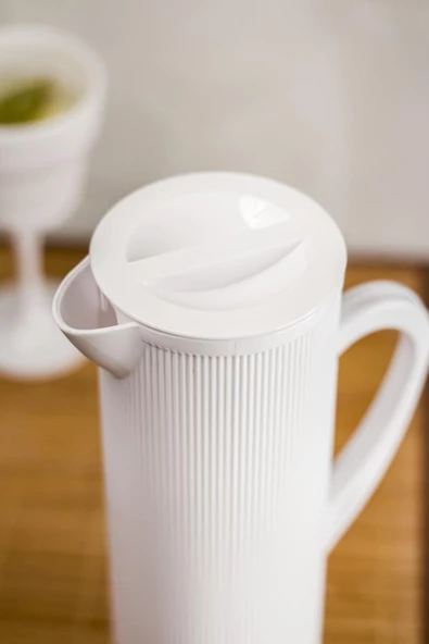 Akrilik Barok 1,5 Lt Beyaz Sürahi (Buzdolabı Kapak Rafına Sığar) - 3