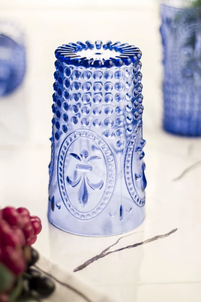 Akrilik Mavi 6'lı Uzun Bardak & Su Meşrubat Bardağı 750 ml ( Büyük Boy & Cam Değildir ) - 3