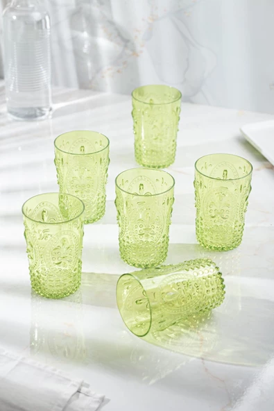 Akrilik Yeşil Tekli Kısa Bardak & Su Meşrubat Kahve Yanı Bardağı 400 ml ( Cam Değildir ) - 4