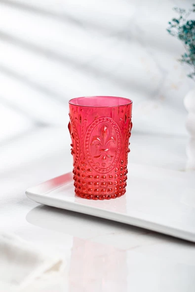 Akrilik Kırmızı Tekli Kısa Bardak & Su Meşrubat Kahve Yanı Bardağı 400 ml ( Cam Değildir ) - 2