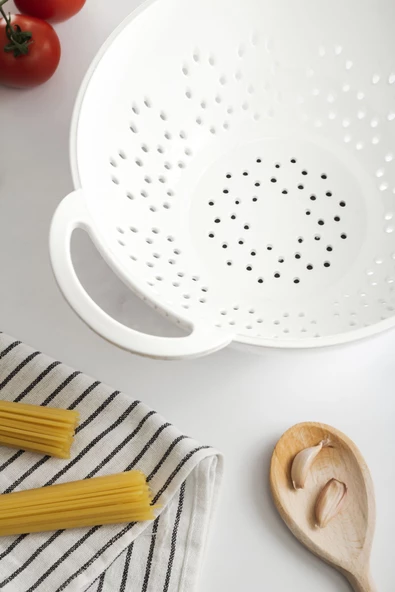 Akrilik Beyaz Makarna Süzgeçi & Sebze Meyve Süzgeç - 5