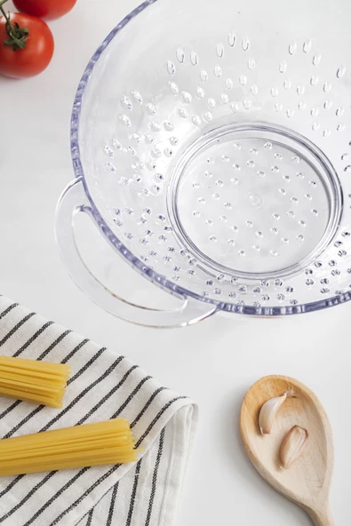Akrilik Şeffaf Makarna Süzgeçi & Sebze Meyve Süzgeçi - 5