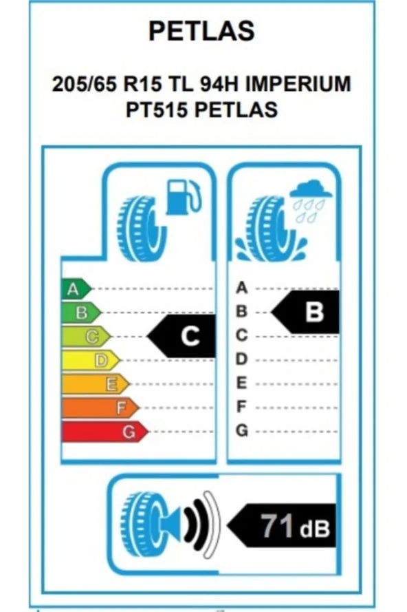 Petlas 205/65 R15 Imperium PT515 TL 94H Yaz Lastiği 2025 - 2