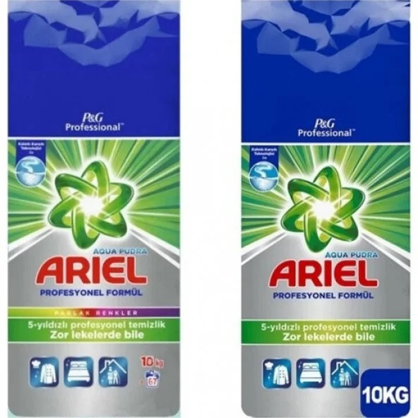 Ariel P&G Professional Beyazlar 10 Kg '' Professional Parlak Renkler 10 kg Toz Çamaşır Deterjanı