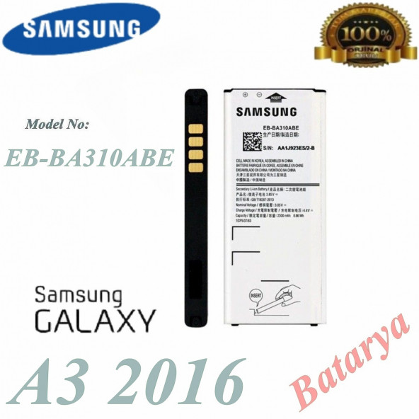 Samsung Galaxy A3 2016 Batarya Eb-Ba310Abe Servis Ürünü Batarya