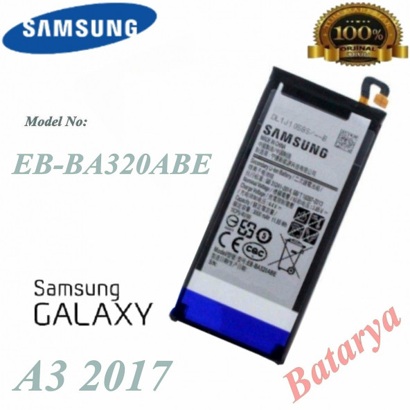 Samsung Galaxy A3 2017 Batarya Eb-Ba320Abe Batarya 2350Mah Servis