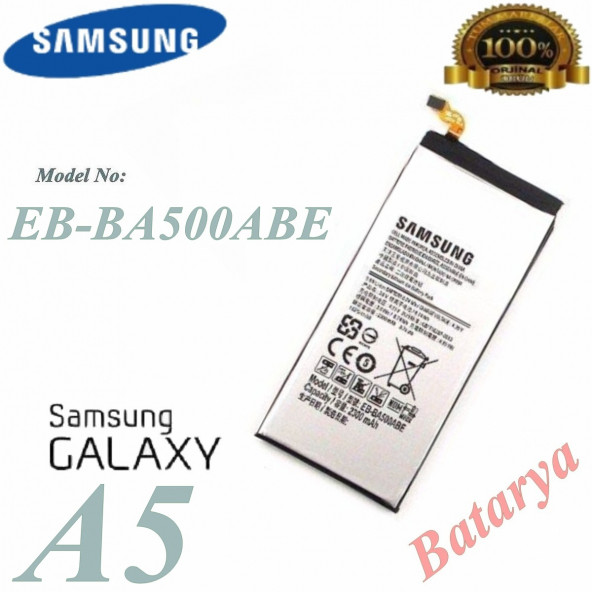 Samsung Galaxy A5 Batarya Eb-Ba500Abe Servis Ürünü Batarya 2300mAh