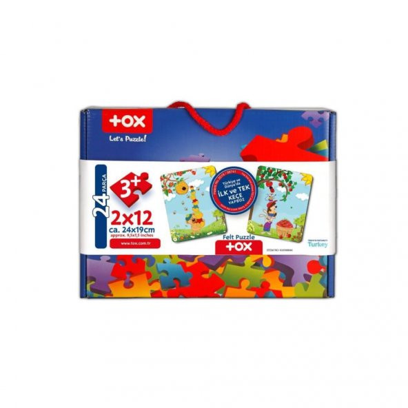 Tox Elmacı Ayı 3+ Keçe Yapboz - 3 Yaş Puzzle T044 - 8