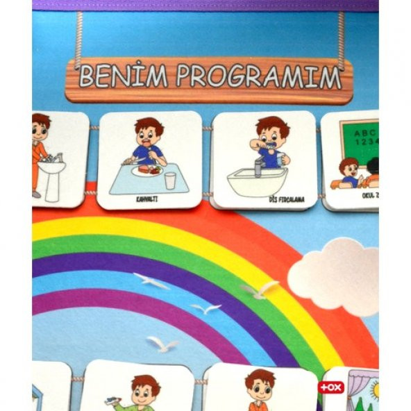 Benim Programım Keçe Cırtlı Duvar Panosu , Eğitici Oyuncak - 5