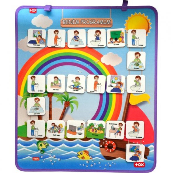 Benim Programım Keçe Cırtlı Duvar Panosu , Eğitici Oyuncak - 6
