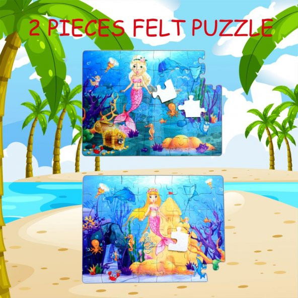 Tox Deniz Kızı 5+ Keçe Yapboz - 5 Yaş Puzzle T041 - 7