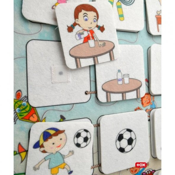 Eylem Ilişkisi Keçe Cırtlı Duvar Panosu , Eğitici Oyuncak - 5