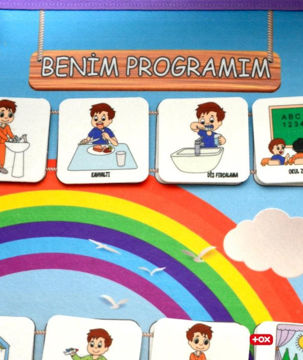 Benim Programım Keçe Cırtlı Duvar Panosu , Eğitici Oyuncak - 10
