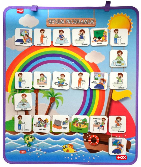 Benim Programım Keçe Cırtlı Duvar Panosu , Eğitici Oyuncak - 11