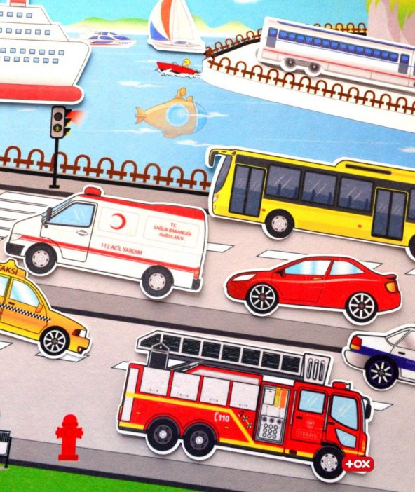 Taşıtları Öğreniyorum Keçe Cırtlı Duvar Panosu , Eğitici Oyuncak - 11