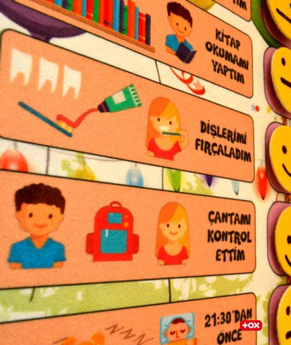 Sorumluluk Çizelgem Keçe Cırtlı Duvar Panosu , Eğitici Oyuncak - 9