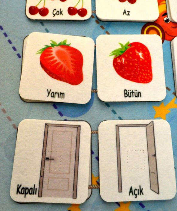 Zıt Kavramlar Keçe Cırtlı Duvar Panosu , Eğitici Oyuncak - Resim 11