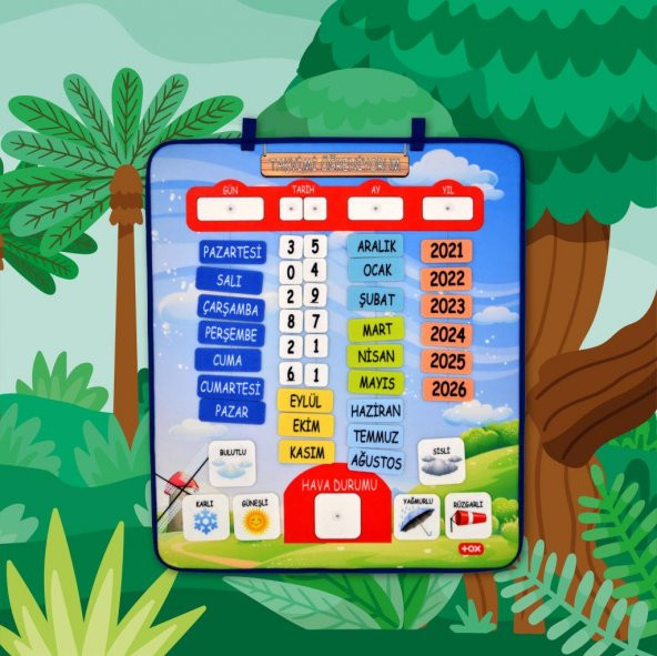 Takvimi Öğreniyorum (2023) Keçe Duvar Panosu , Eğitici Oyuncak - 5