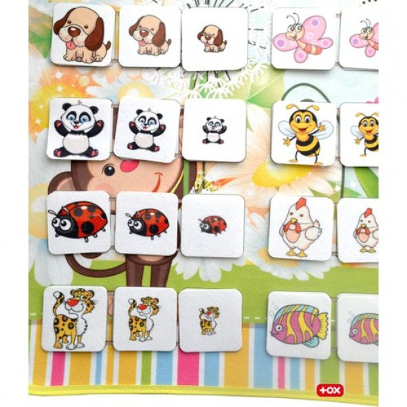 Büyük - Küçük Hayvan Oyunu Keçe Cırtlı Duvar Panosu , Eğitici Oyuncak - 2