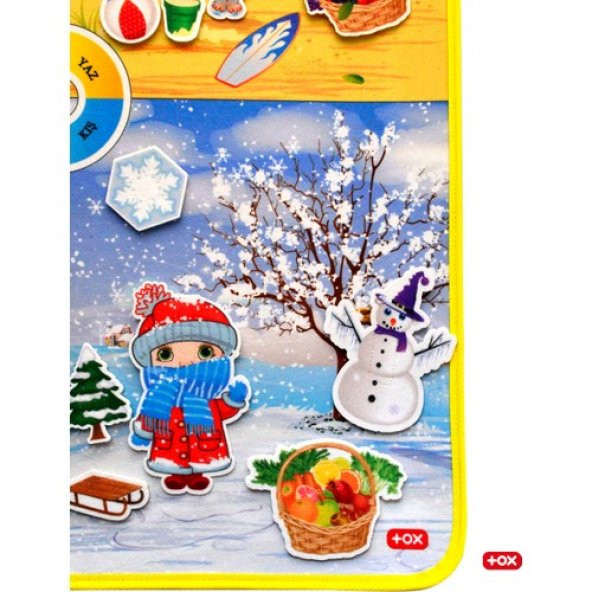 Mevsimleri Öğreniyorum Keçe Cırtlı Duvar Panosu , Eğitici Oyuncak - 5