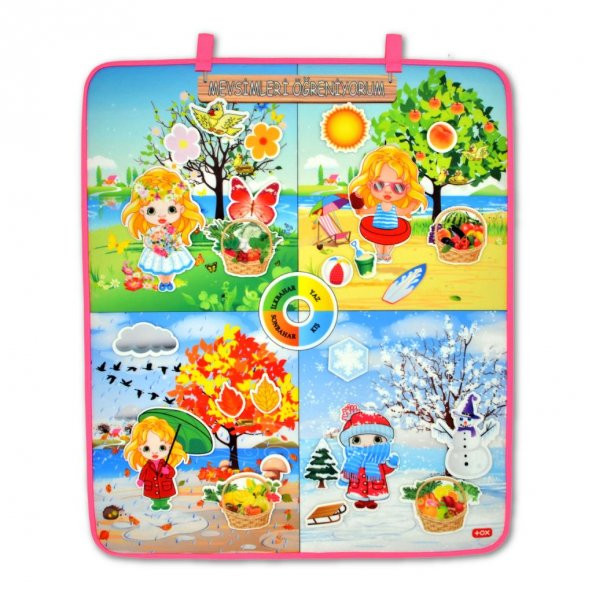 Mevsimleri Öğreniyorum Keçe Cırtlı Duvar Panosu , Eğitici Oyuncak - 6