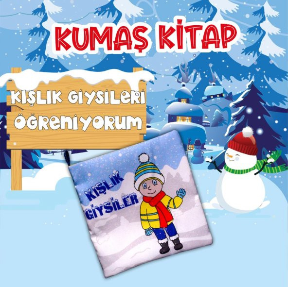 Tox Kışlık Giysiler Kumaş Sessiz Kitap T052 - Bez Kitap , Eğitici Oyuncak , Yumuşak ve Hışırtılı - Resim 2