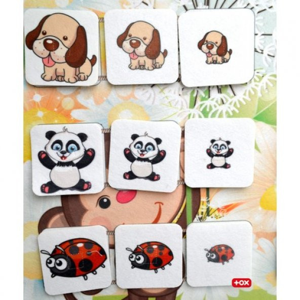 Büyük - Küçük Hayvan Oyunu Keçe Cırtlı Duvar Panosu , Eğitici Oyuncak - 9