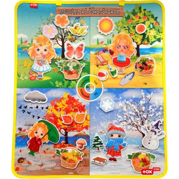 Mevsimleri Öğreniyorum Keçe Cırtlı Duvar Panosu , Eğitici Oyuncak - 10