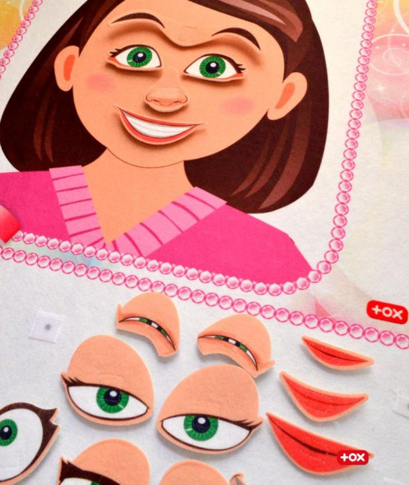 Duyguları Öğreniyorum Keçe Cırtlı Duvar Panosusu (Kız) , Eğitici Oyuncak - 9