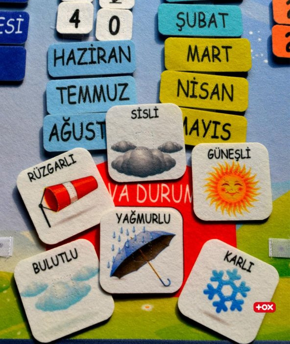 Takvimi Öğreniyorum (2023) Keçe Duvar Panosu , Eğitici Oyuncak - 12