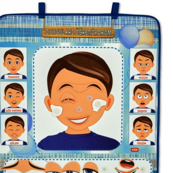 Duyguları Öğreniyorum Keçe Cırtlı Duvar Panosusu (Erkek) , Eğitici Oyuncak - Resim 10