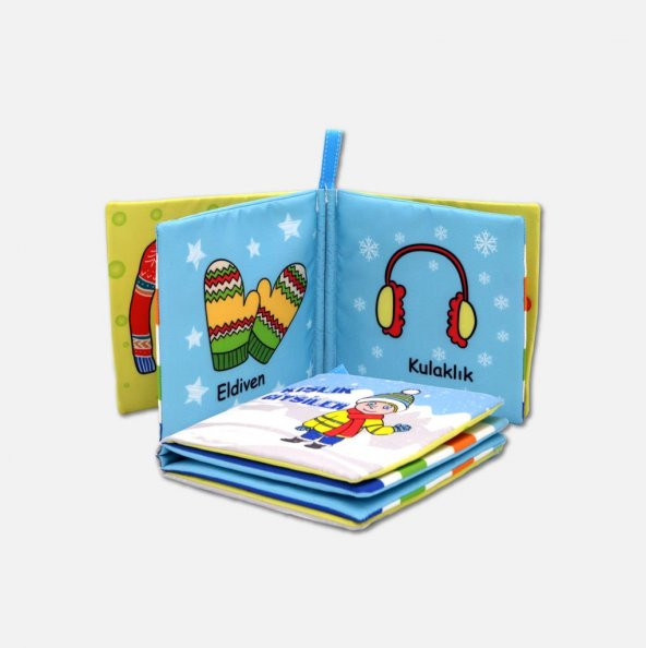 Tox Kışlık Giysiler Kumaş Sessiz Kitap T052 - Bez Kitap , Eğitici Oyuncak , Yumuşak ve Hışırtılı - Resim 8