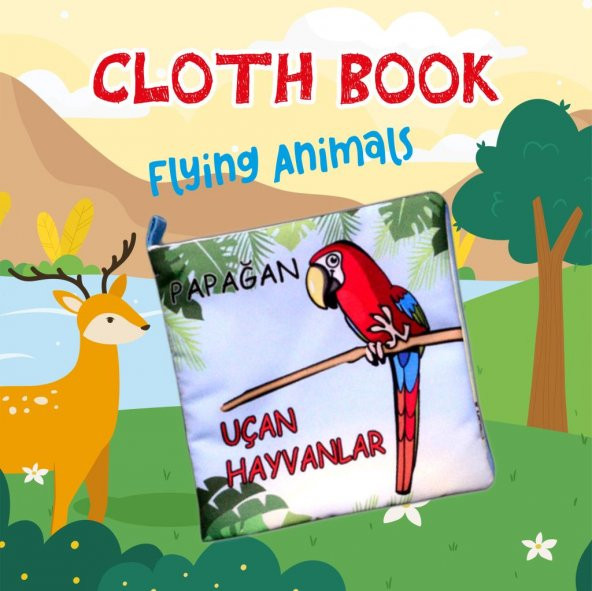 Tox Uçan Hayvanlar Kumaş Sessiz Kitap T053 - Bez Kitap , Eğitici Oyuncak , Yumuşak ve Hışırtılı - 7