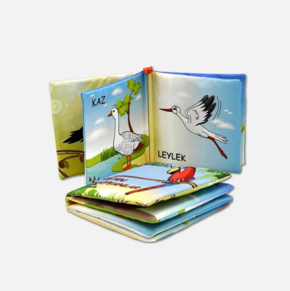 Tox Uçan Hayvanlar Kumaş Sessiz Kitap T053 - Bez Kitap , Eğitici Oyuncak , Yumuşak ve Hışırtılı - 8
