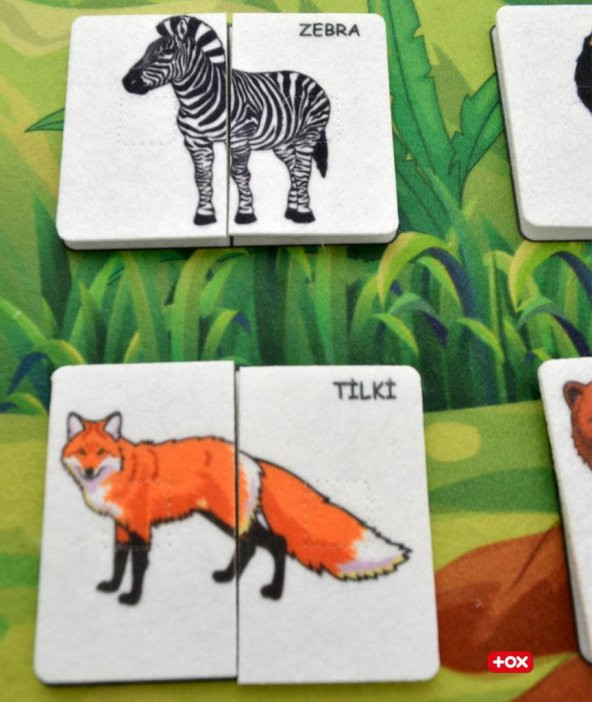 Parça Bütün Eşleştirme - Vahşi Hayvanlar Keçe Cırtlı Duvar Panosu , Eğitici Oyuncak - 10