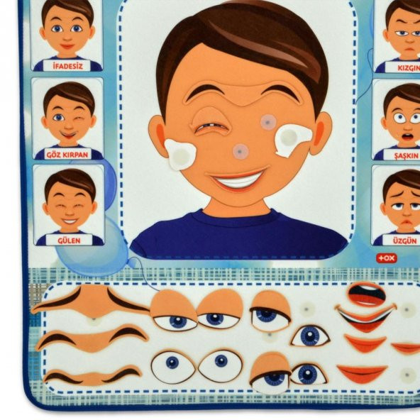 Duyguları Öğreniyorum Keçe Cırtlı Duvar Panosusu (Erkek) , Eğitici Oyuncak - Resim 11