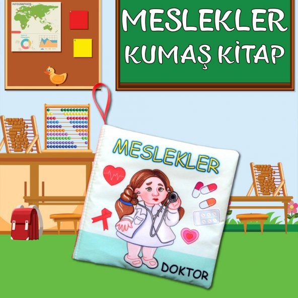 Tox Meslekler Sessiz Kumaş Kitap T112 - Bez Kitap , Eğitici Oyuncak , Yumuşak ve Hışırtılı