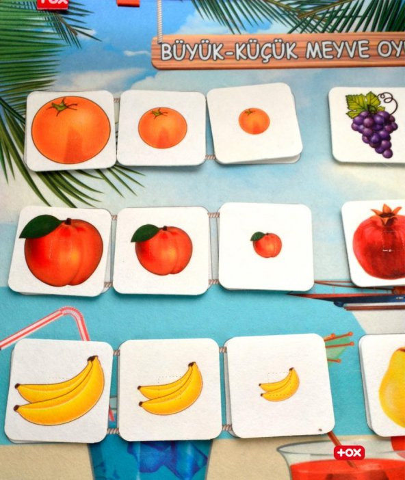 Büyük - Küçük Meyve Oyunu Keçe Cırtlı Duvar Panosu , Eğitici Oyuncak - 11