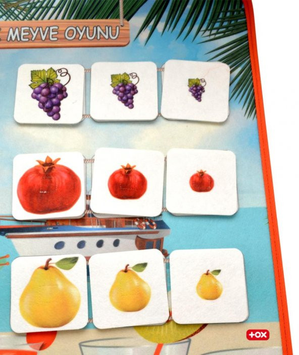 Büyük - Küçük Meyve Oyunu Keçe Cırtlı Duvar Panosu , Eğitici Oyuncak - 12