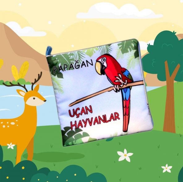 Tox Uçan Hayvanlar Kumaş Sessiz Kitap T053 - Bez Kitap , Eğitici Oyuncak , Yumuşak ve Hışırtılı - 11