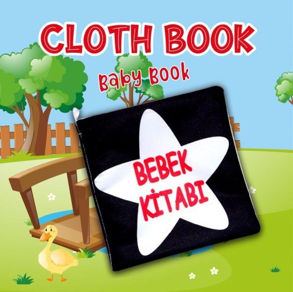 Tox Bebek Siyah-Beyaz Kumaş Sessiz Kitap T060 - Bez Kitap , Eğitici Oyuncak , Yumuşak ve Hışırtılı - 7