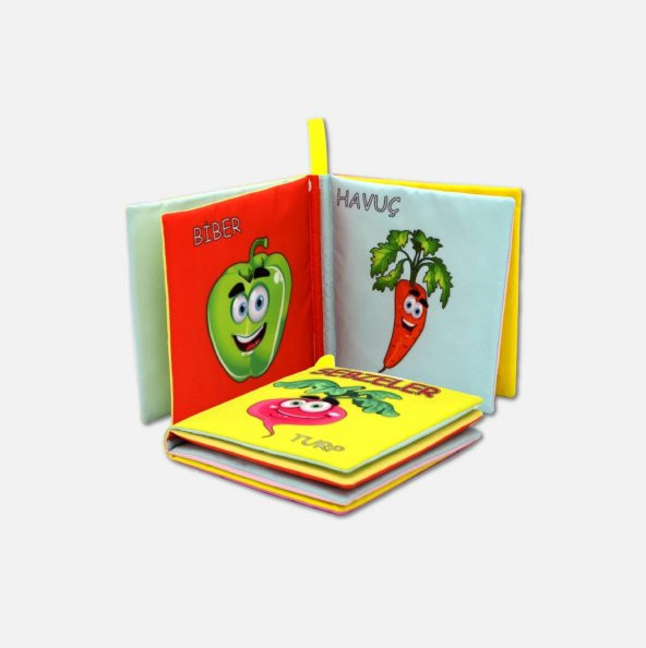 Tox Sebzeler Sessiz Kumaş Kitap T113 - Bez Kitap , Eğitici Oyuncak ,Yumuşak ve Hışırtılı - 3