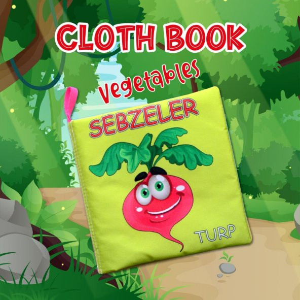 Tox Sebzeler Sessiz Kumaş Kitap T113 - Bez Kitap , Eğitici Oyuncak ,Yumuşak ve Hışırtılı - 7