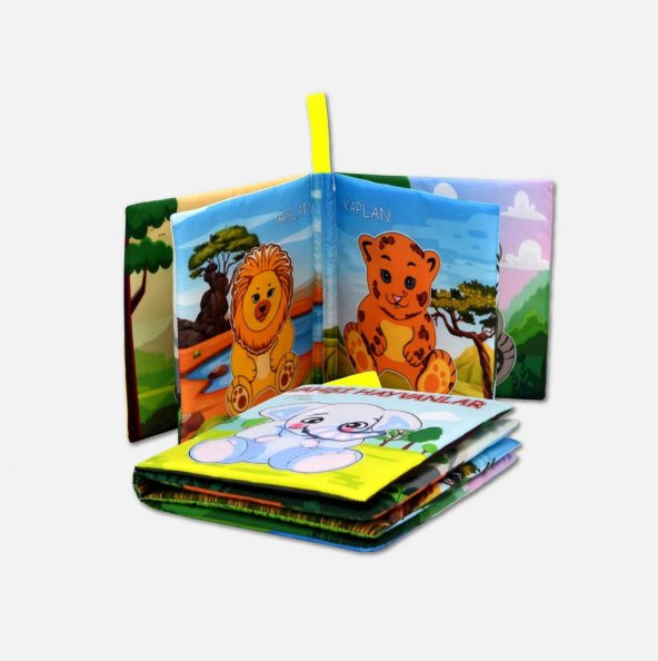 Tox Vahşi Hayvanlar Sessiz Kumaş Kitap T111 - Bez Kitap , Eğitici Oyuncak ,Yumuşak ve Hışırtılı - 8