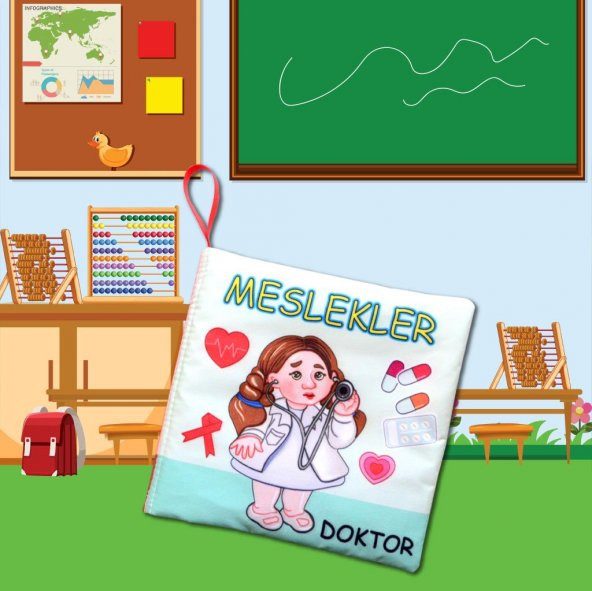 Tox Meslekler Sessiz Kumaş Kitap T112 - Bez Kitap , Eğitici Oyuncak , Yumuşak ve Hışırtılı - 10