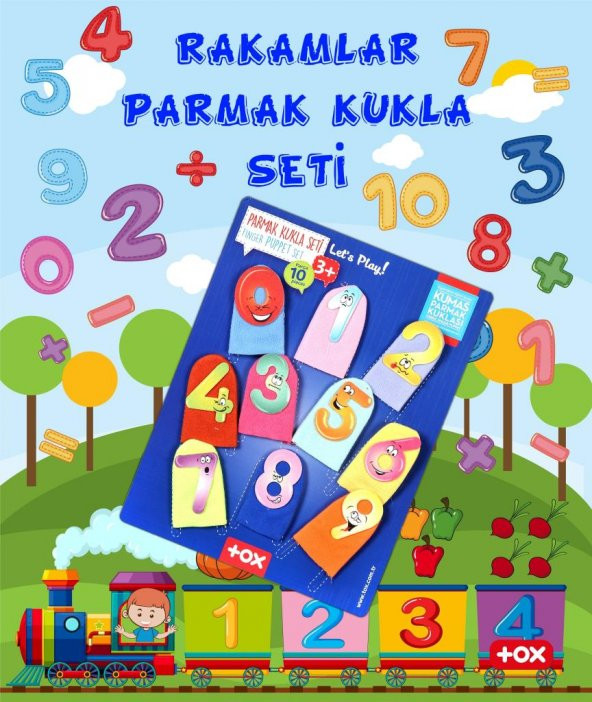 Tox Rakamlar 10 Parça Parmak Kukla , Eğitici Oyuncak T064 - 2