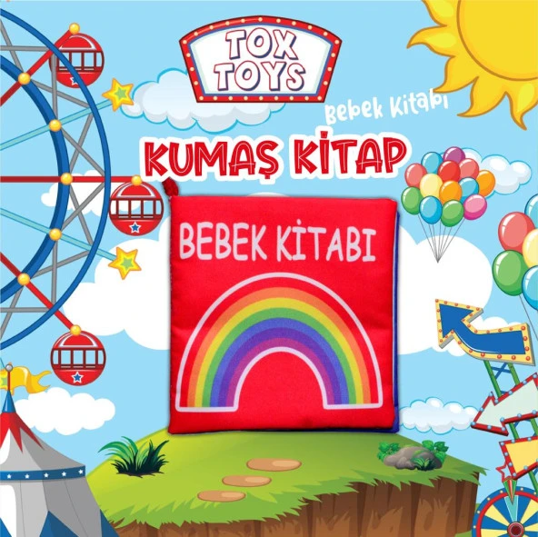 Tox Bebek Renkli Kumaş Sessiz Kitap T061 - Bez Kitap , Eğitici Oyuncak , Yumuşak ve Hışırtılı - 2