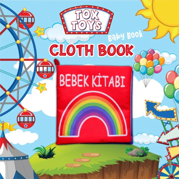 Tox Bebek Renkli Kumaş Sessiz Kitap T061 - Bez Kitap , Eğitici Oyuncak , Yumuşak ve Hışırtılı - 7